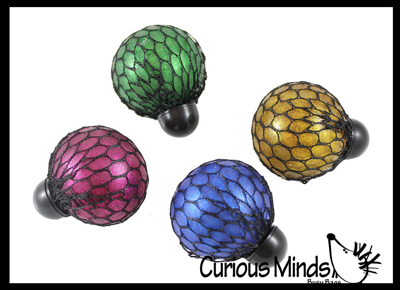 2" Metallic Bubble Mesh Balls - Squishy Fidget Ball with W