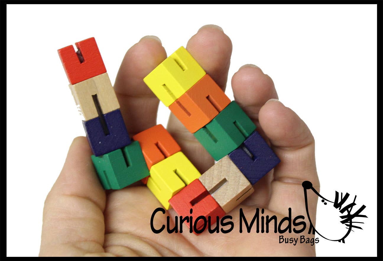 1 Small Bendy Wood Fidget Toy - Flexible Puzzle Fidget with