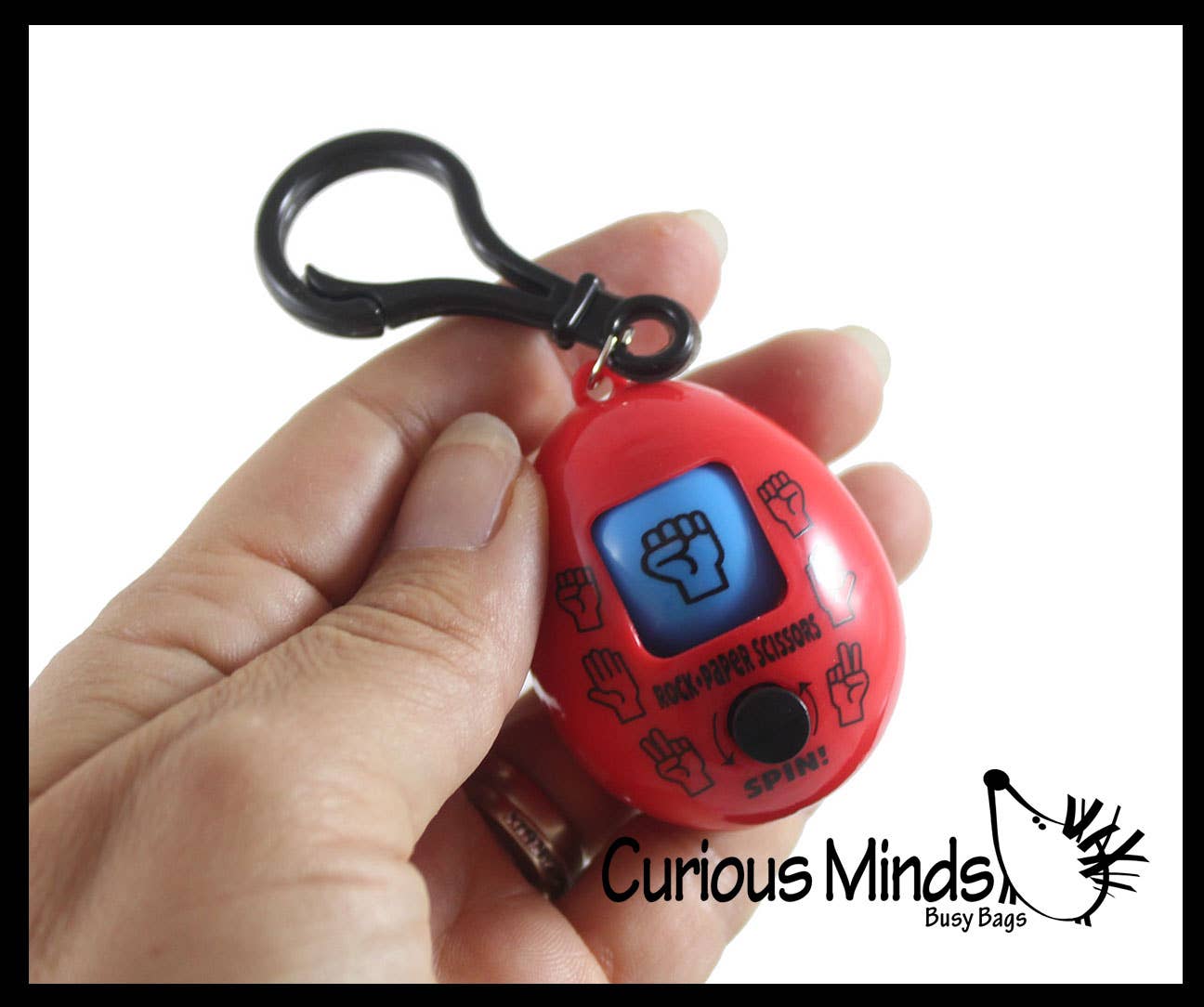 1 Rock, Paper, Scissors, Fidget Toy with Keyring Clip