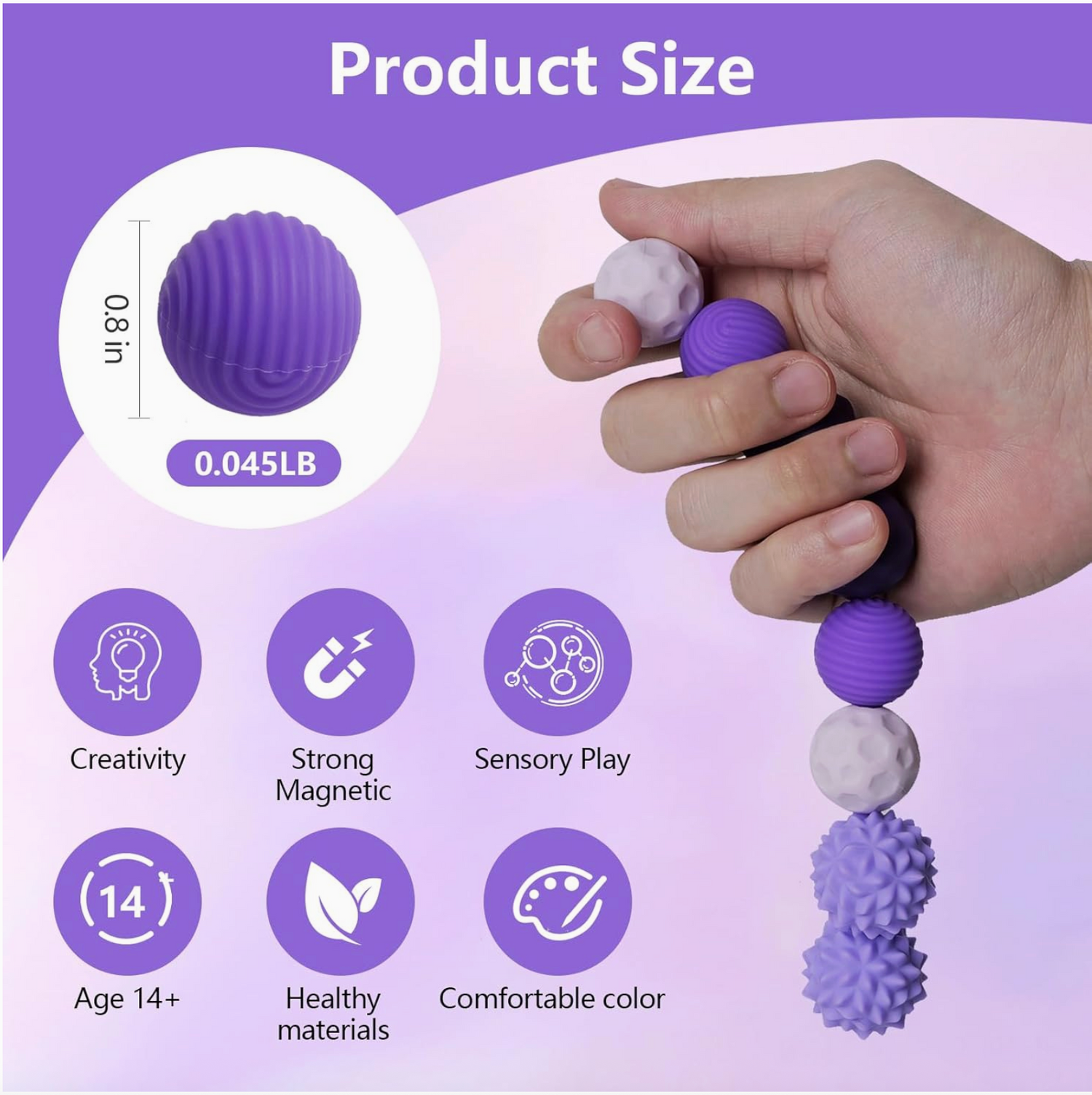 Magnetic Attraction Stress 8 Balls with Silicone Shell