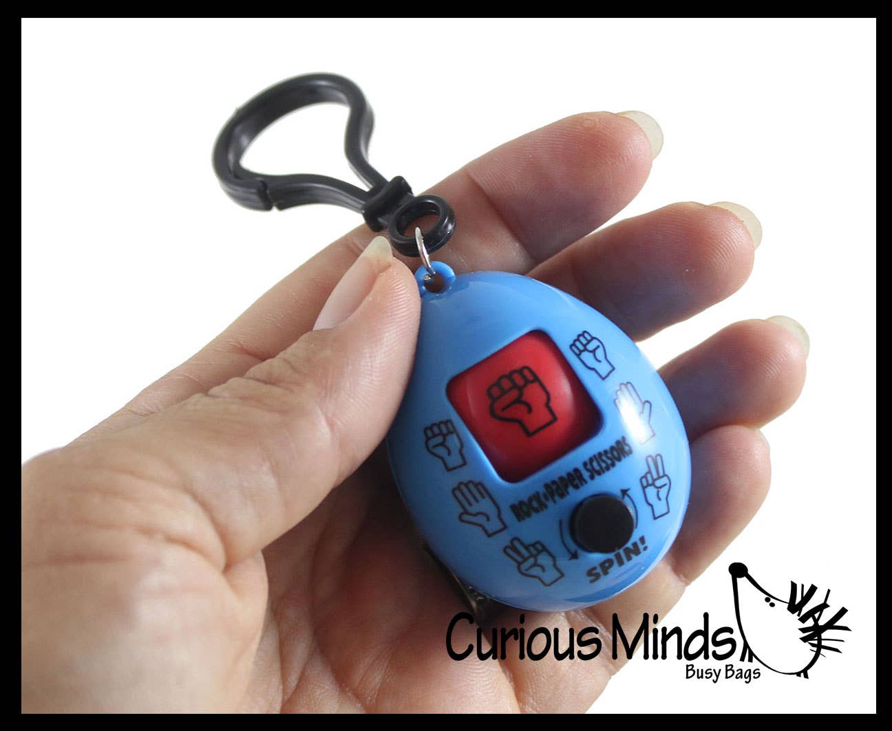 1 Rock, Paper, Scissors, Fidget Toy with Keyring Clip