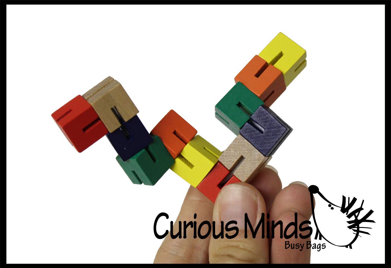 1 Small Bendy Wood Fidget Toy - Flexible Puzzle Fidget with