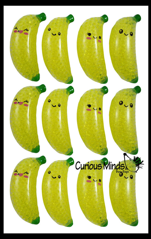 1 Banana Water Bead Filled Squeeze Stress Ball  -  Sensory,